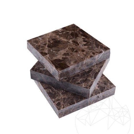Полирани квадрати от мрамор Марон Емперадор 9.5 x 9.5 x 2 см
