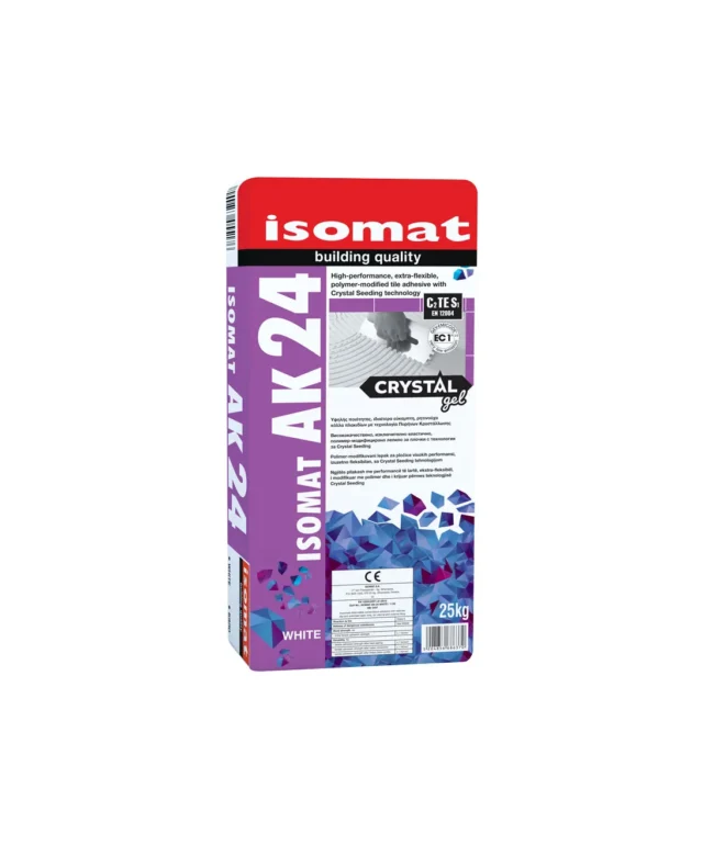 ISOMAT AK-24 Crystal Gel – Extra-flexible adhesive for marble, porcelain stoneware, and natural stone, transparent white