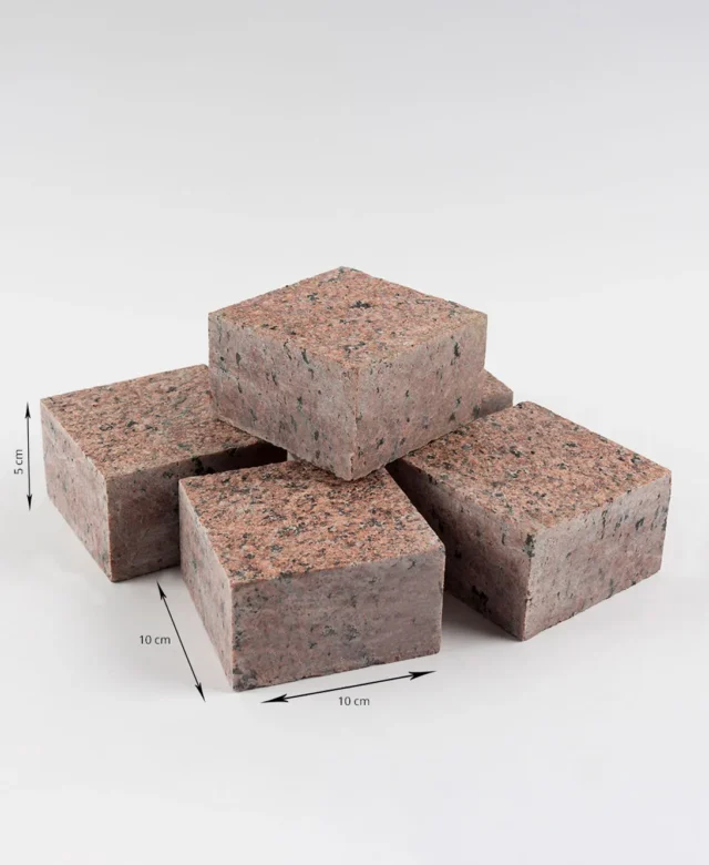 4-странно рязани павета от гранит Червен клен 10 x 10 x 5 см