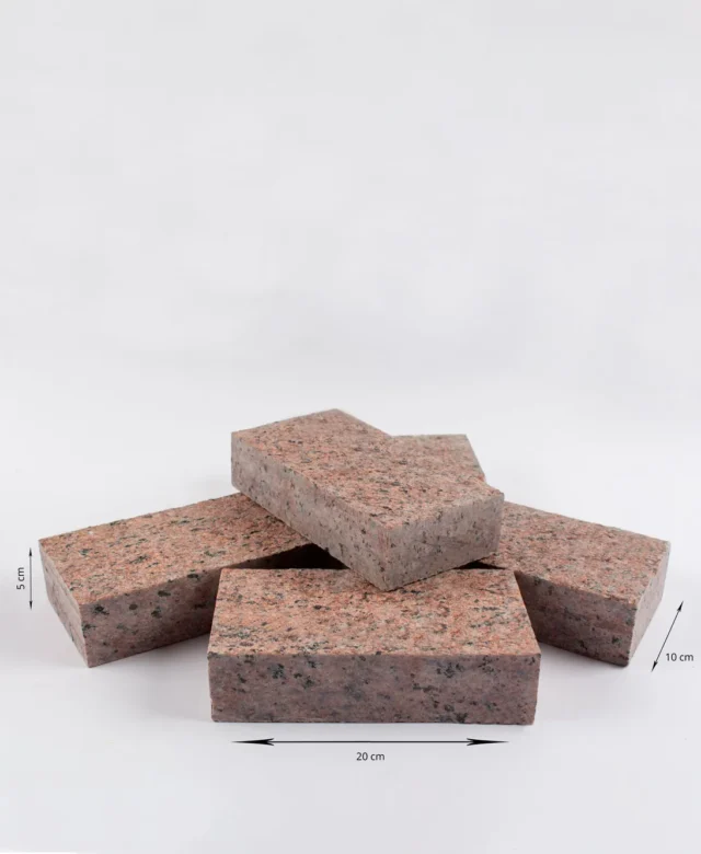 4-странно рязани павета от гранит Червен клен 10 x 20 x 5 см